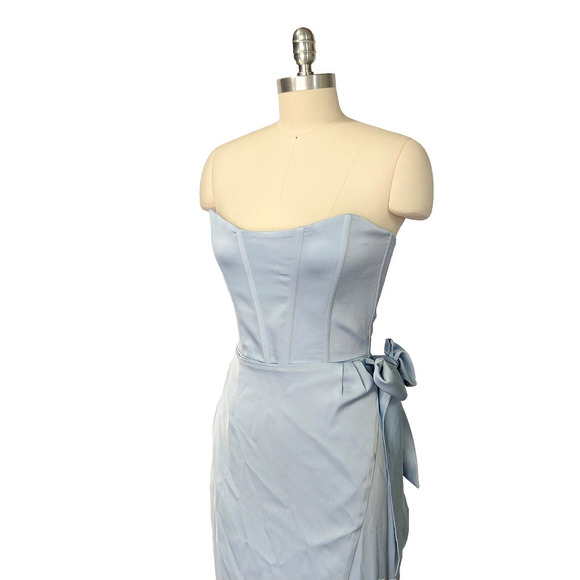 V. Chapman June Corset Wrap Tie Dress Size 4 NWT Kentucky Blue Strapless $415 - Picture 5 of 12